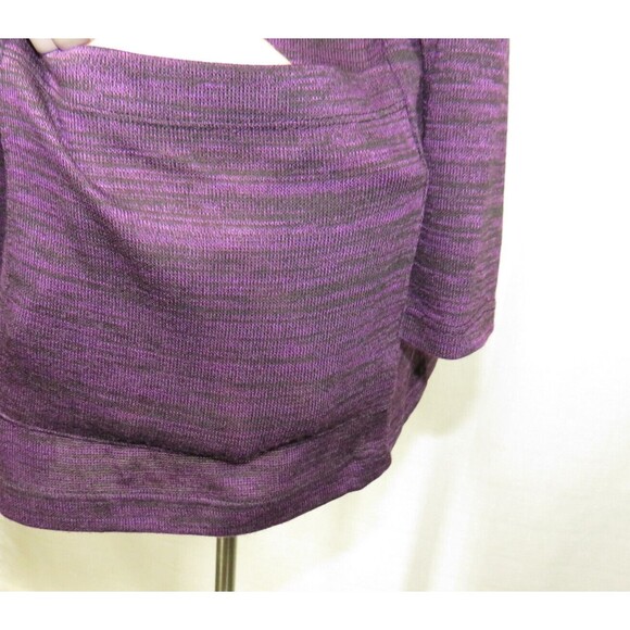 Faded Glory Purple Black Marled Long Sleeve Open Front Knit Cardigan Plus Sz 3X - Picture 5 of 5